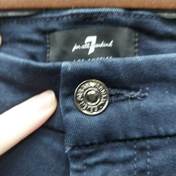 7 For All Mankind Dark Wash Straight Leg Jeans - Size 31 - Picture 2 of 4